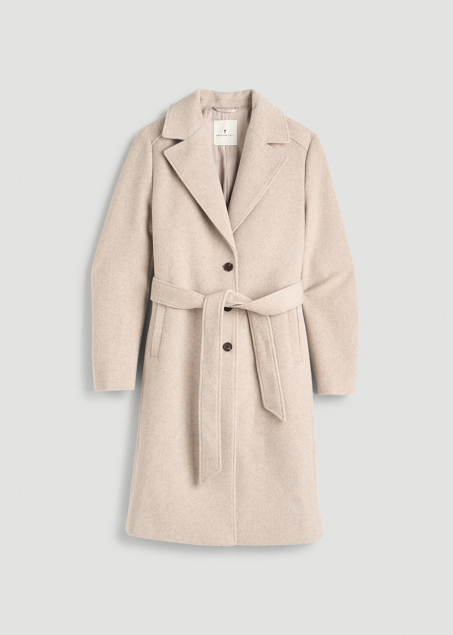 Wool Coat in for Tall Women Simply Taupe Mix