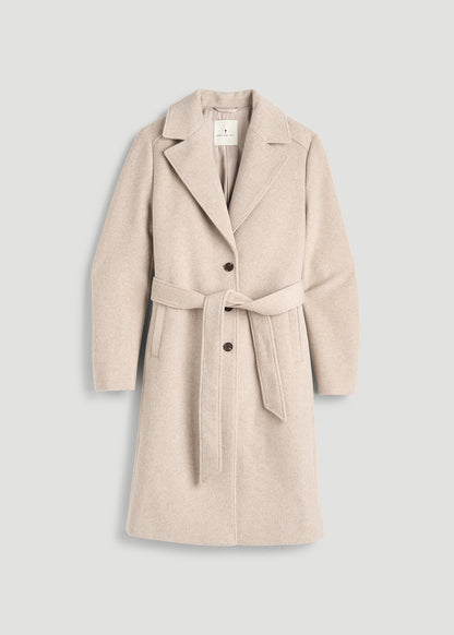 Wool Coat in for Tall Women Simply Taupe Mix