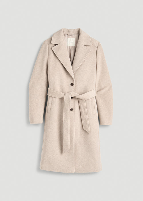 Wool Coat in for Tall Women Simply Taupe Mix