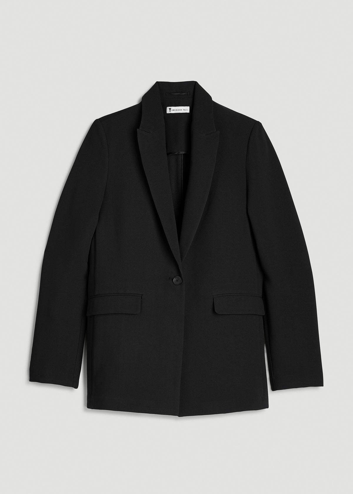 Deconstructed Crepe Blazer for Tall Women in Black