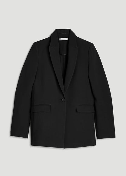 Deconstructed Crepe Blazer for Tall Women in Black