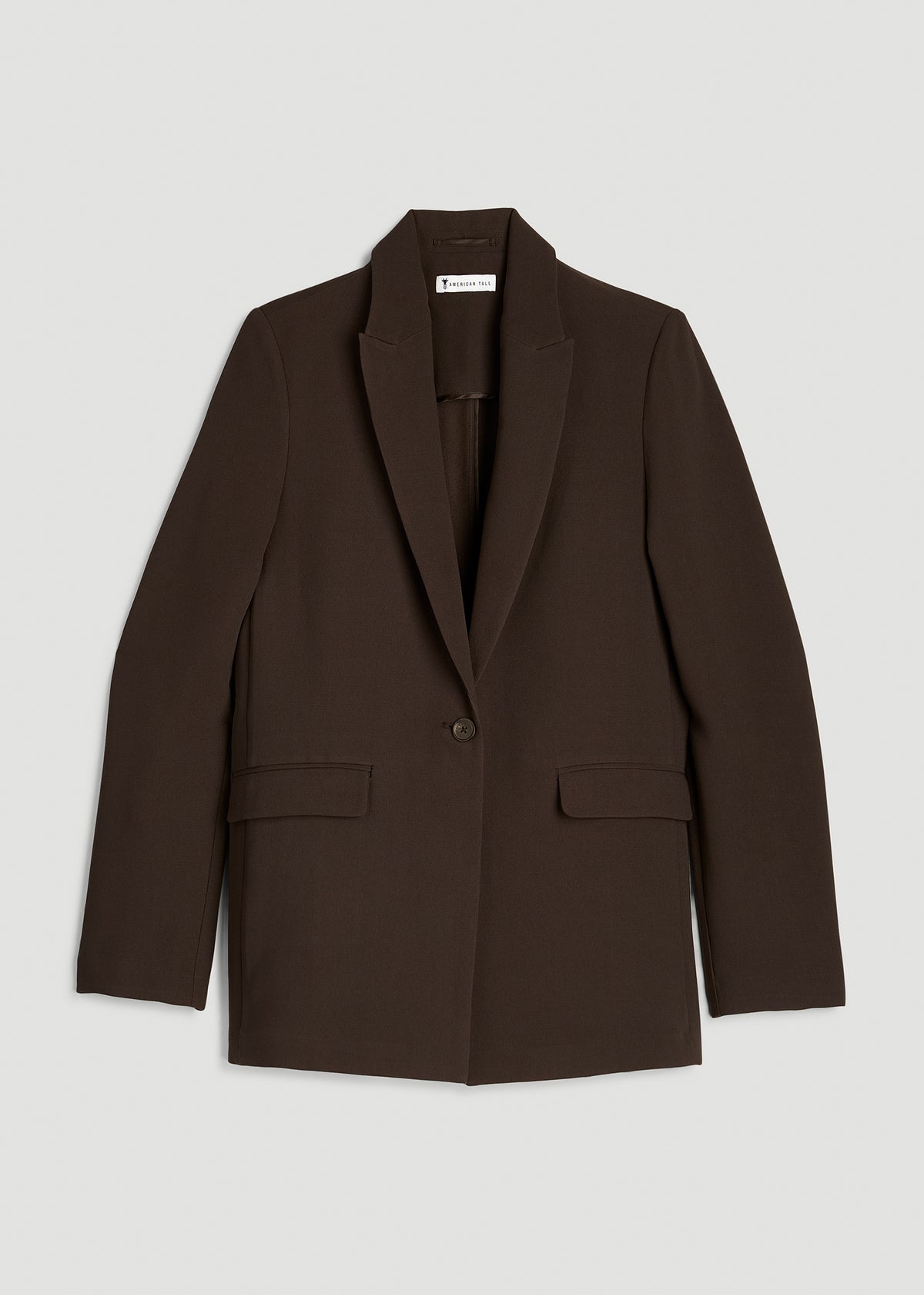 Deconstructed Crepe Blazer for Tall Women in Espresso