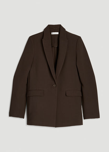 Deconstructed Crepe Blazer for Tall Women in Espresso