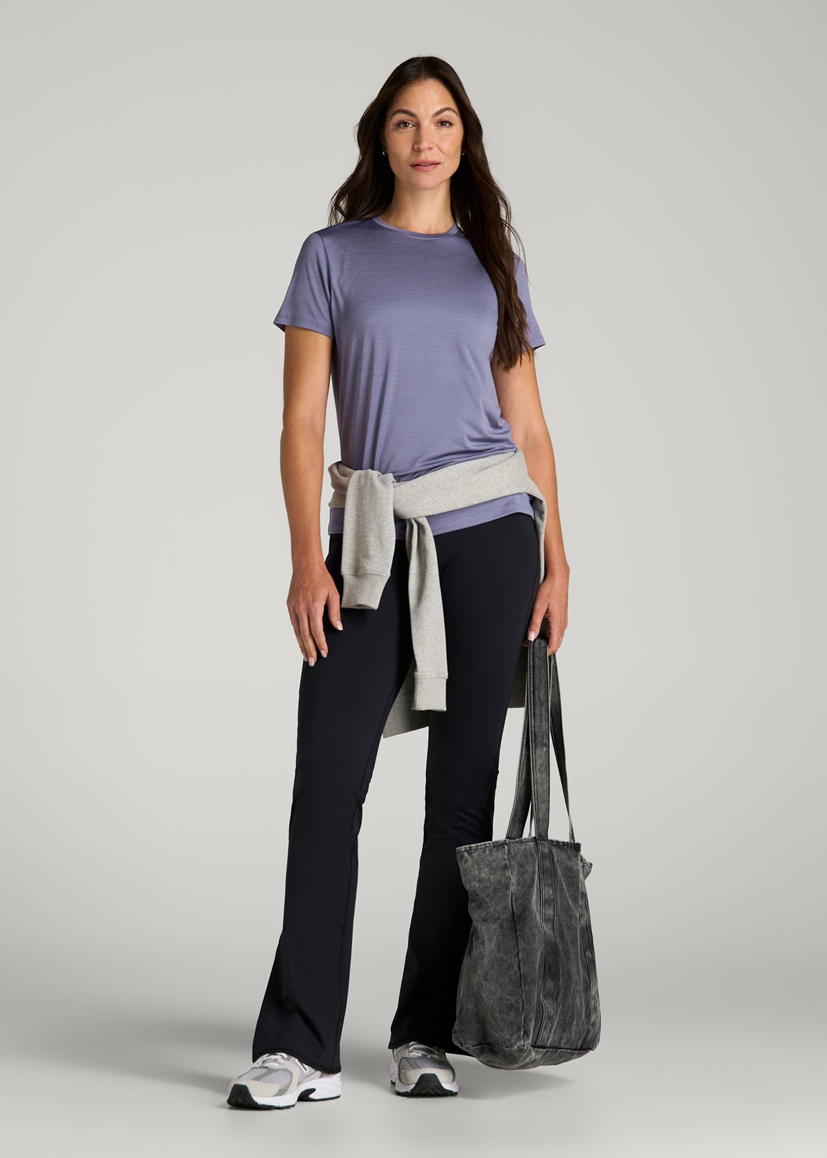 Short Sleeve Crewneck Tee for Tall Women in Blue Granite Mix