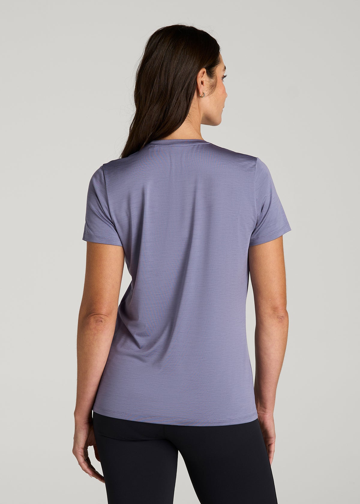 Short Sleeve Crewneck Tee for Tall Women in Blue Granite Mix