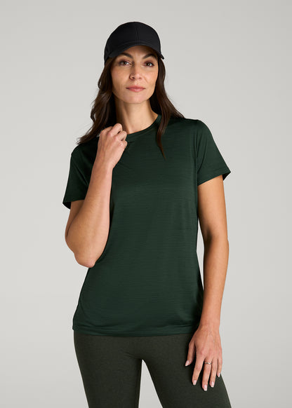 Short Sleeve Crewneck Tee for Tall Women in Boreal Forest Mix