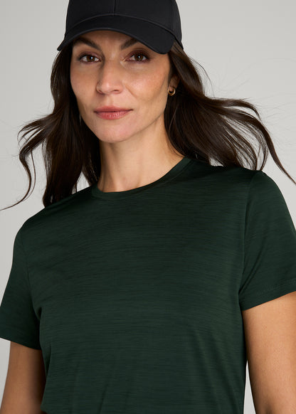 Short Sleeve Crewneck Tee for Tall Women in Boreal Forest Mix