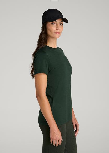 Short Sleeve Crewneck Tee for Tall Women in Boreal Forest Mix
