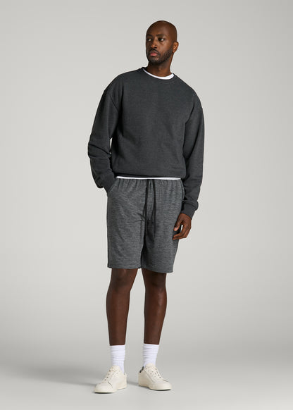 Weekender Stretch Lounge Shorts for Tall Men in Charcoal Mix