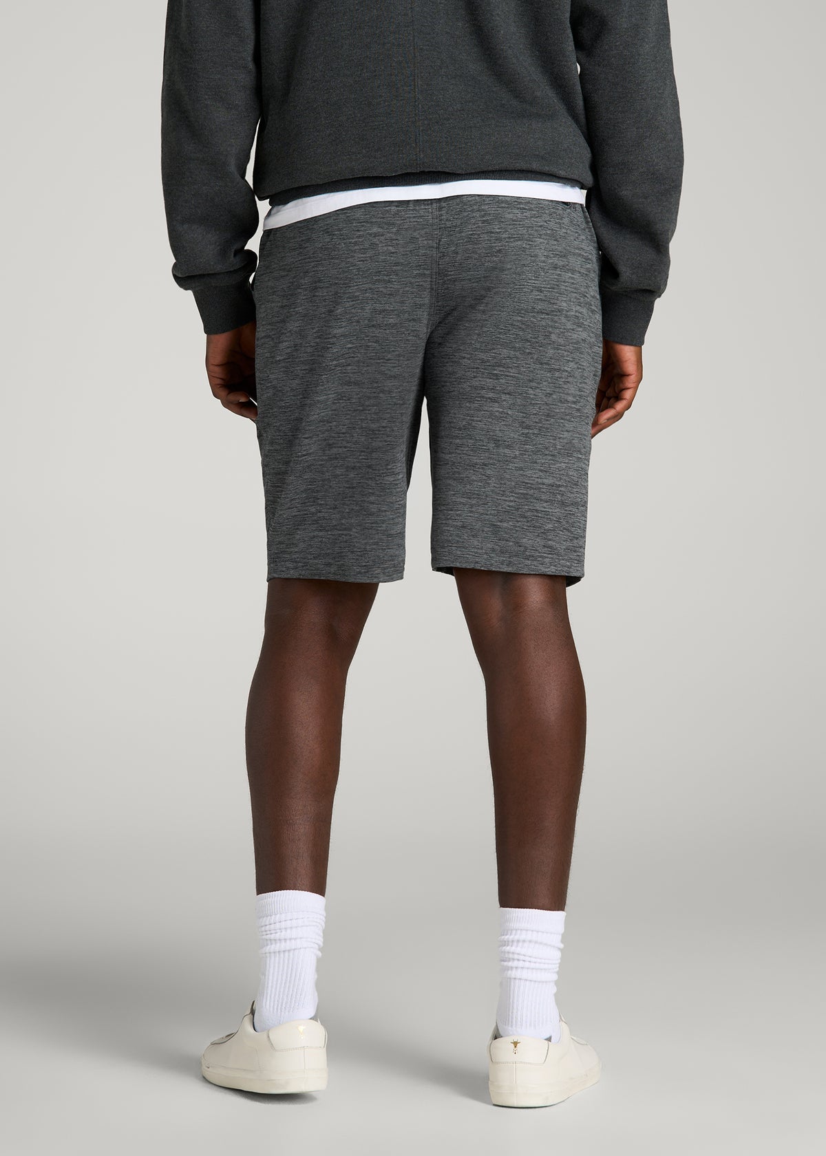 Weekender Stretch Lounge Shorts for Tall Men in Charcoal Mix