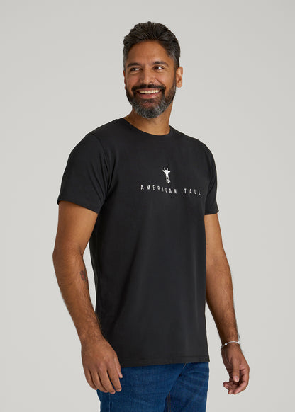 Logo Tee for Tall Men in Black