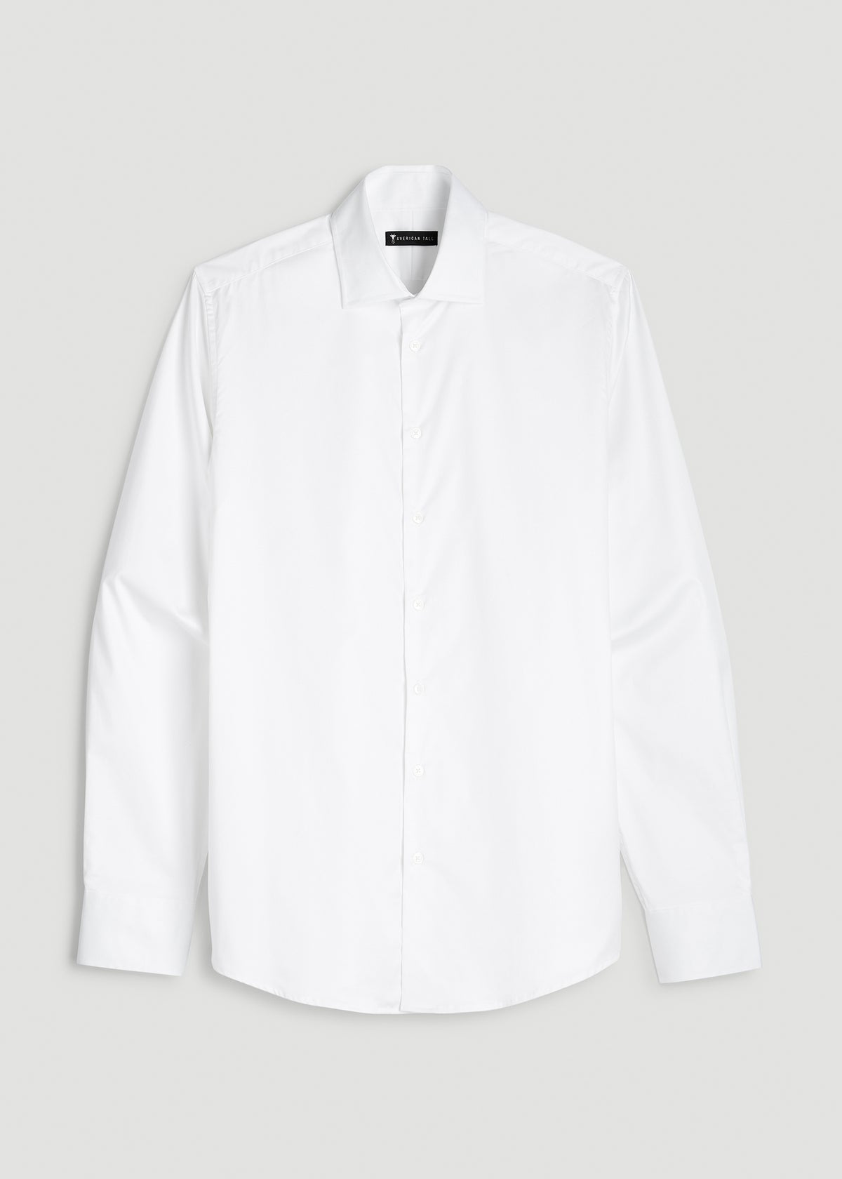 Easy Care Stretch Cotton Dress Shirt for Tall Men in White