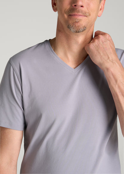 The Essential Slim Fit V-Neck Tee for Tall Men in Dusty Lilac