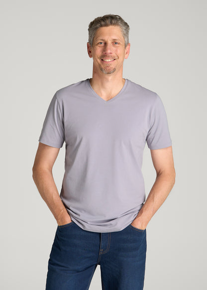 The Essential Slim Fit V-Neck Tee for Tall Men in Dusty Lilac