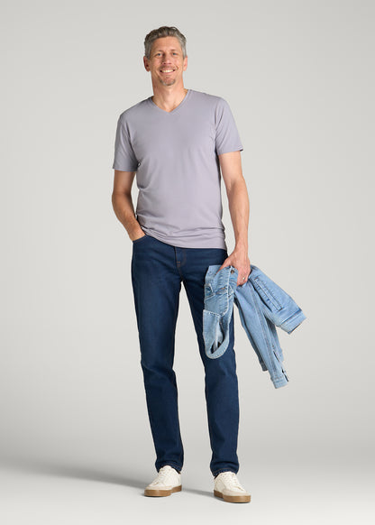 The Essential Slim Fit V-Neck Tee for Tall Men in Dusty Lilac