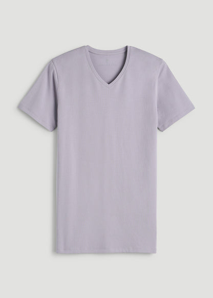 The Essential Slim Fit V-Neck Tee for Tall Men in Dusty Lilac