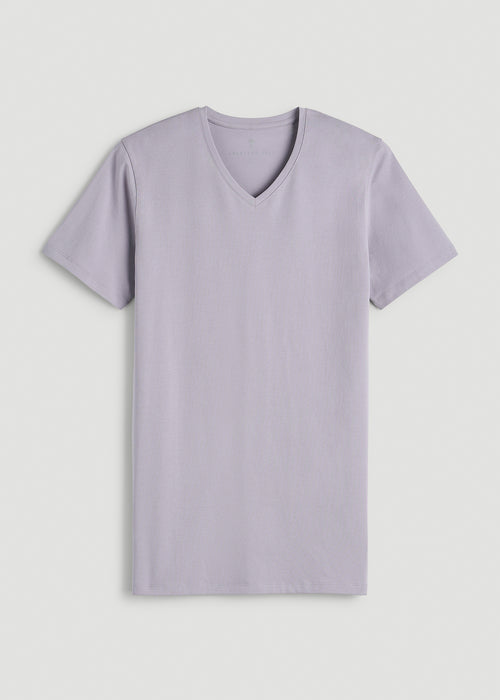 The Essential Slim Fit V-Neck Tee for Tall Men in Dusty Lilac