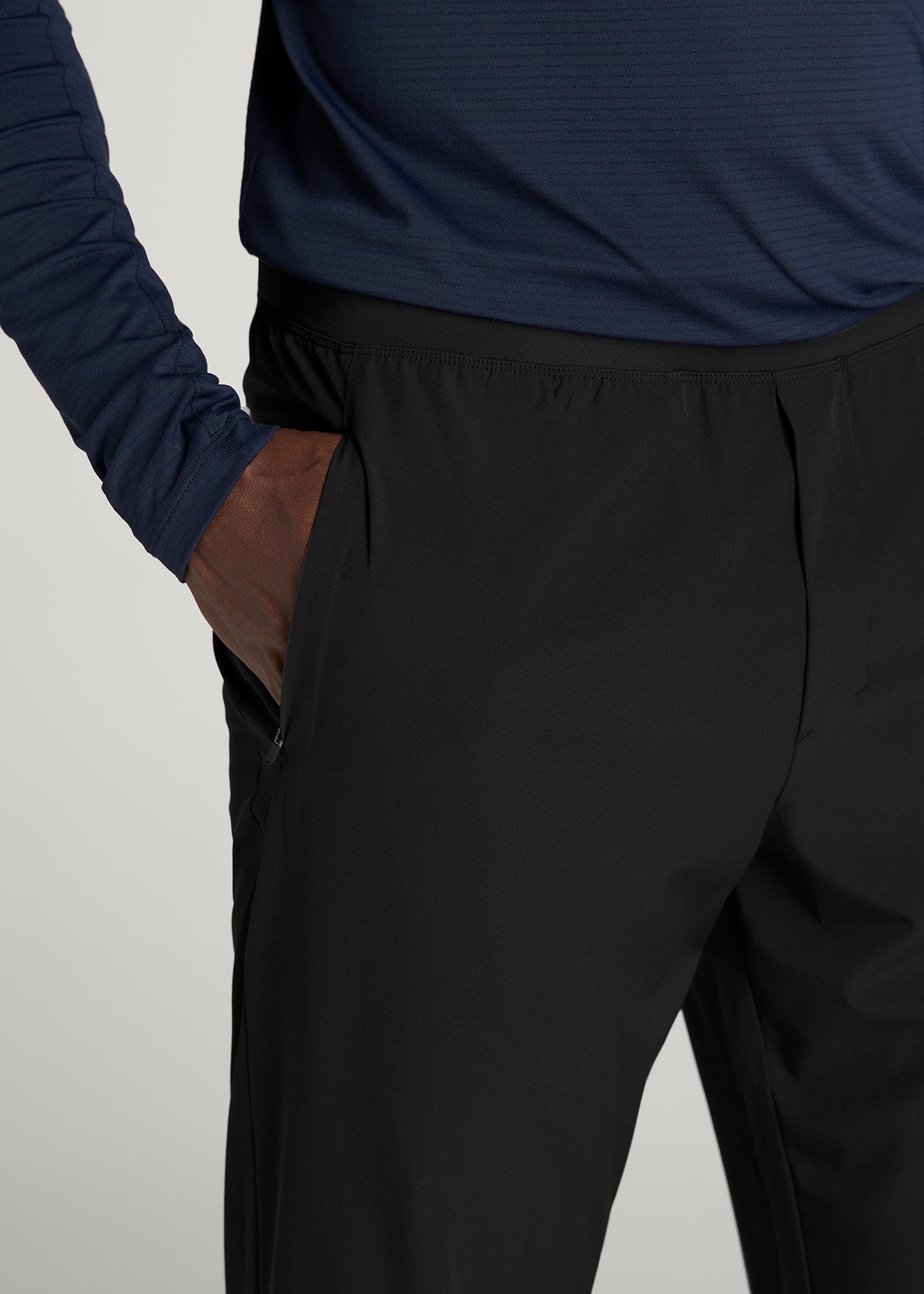 Featherweight Straight Leg Track Pant for Tall Men in Black