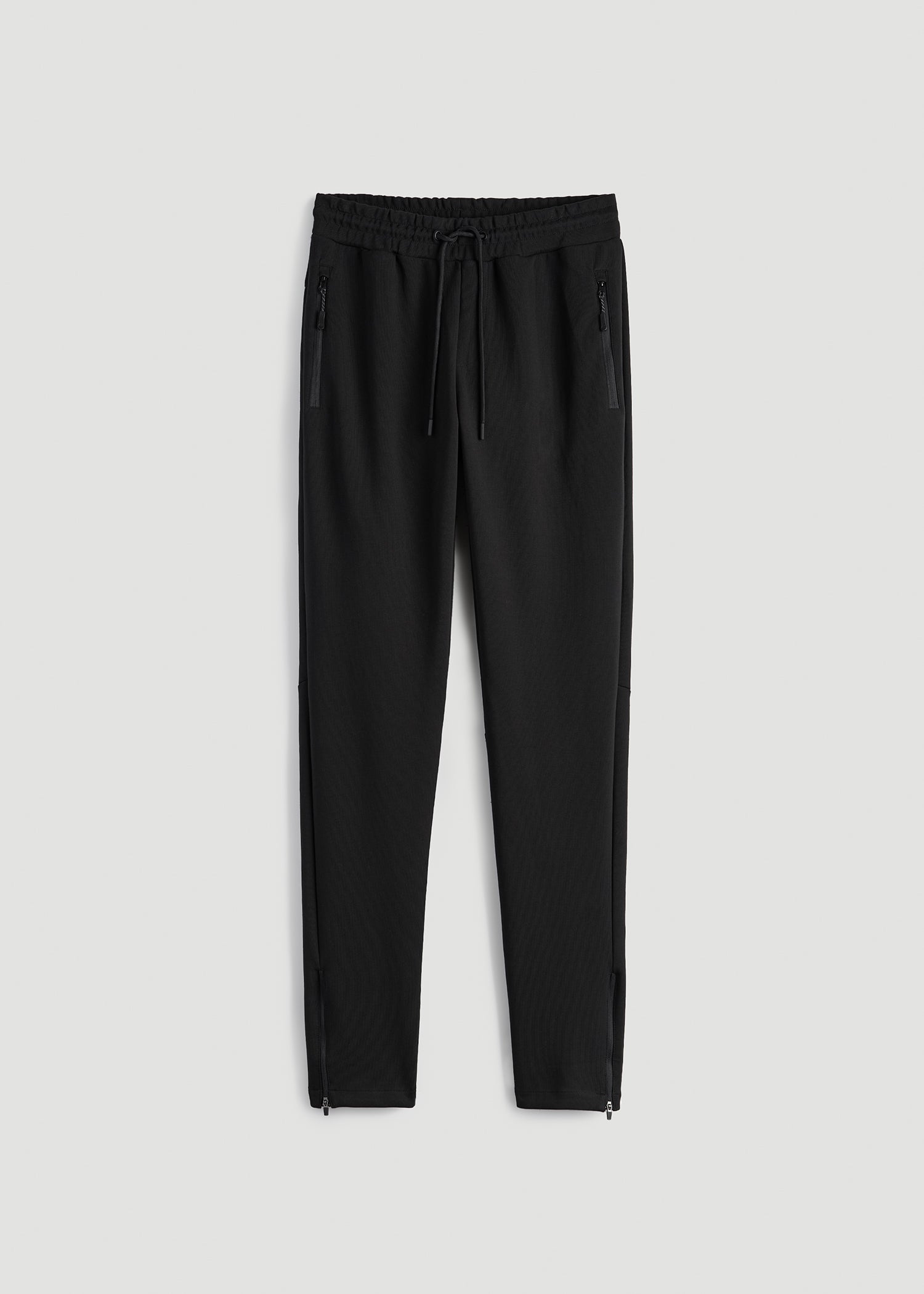 Tech-Knit Zip Joggers for Tall Men in Black