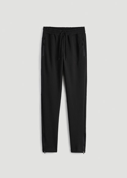 Tech-Knit Zip Joggers for Tall Men in Black