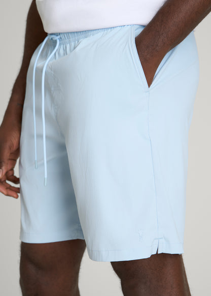 Stretch Swim Shorts for Tall Men in Ice Blue