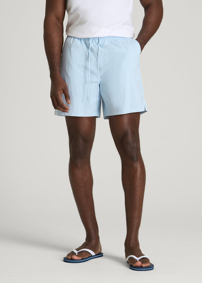 Stretch Swim Shorts for Tall Men in Ice Blue