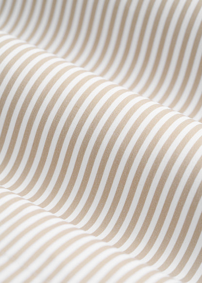 Stretch Swim Shorts for Tall Men in White and Oatmeal Stripe