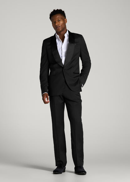 Tuxedo Trousers with Adjustable Waist for Tall Men in Black