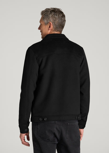 Wool Harrington Jacket for Tall Men in Black