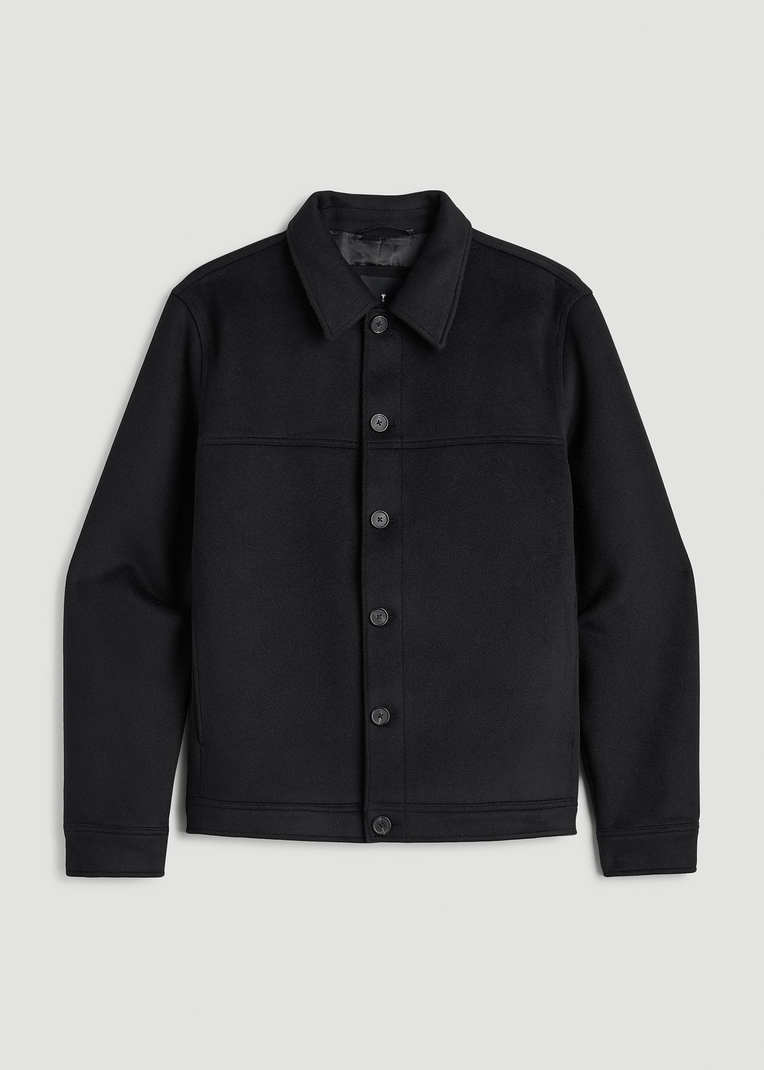 Wool Harrington Jacket for Tall Men in Black