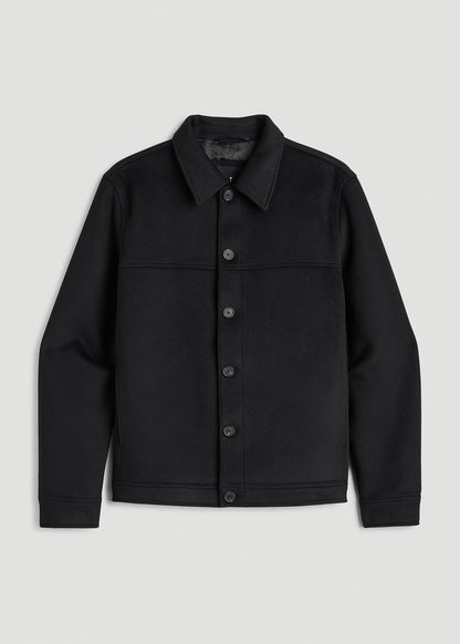 Wool Harrington Jacket for Tall Men in Black