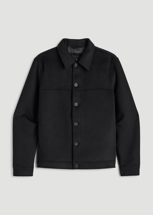 Wool Harrington Jacket for Tall Men in Black