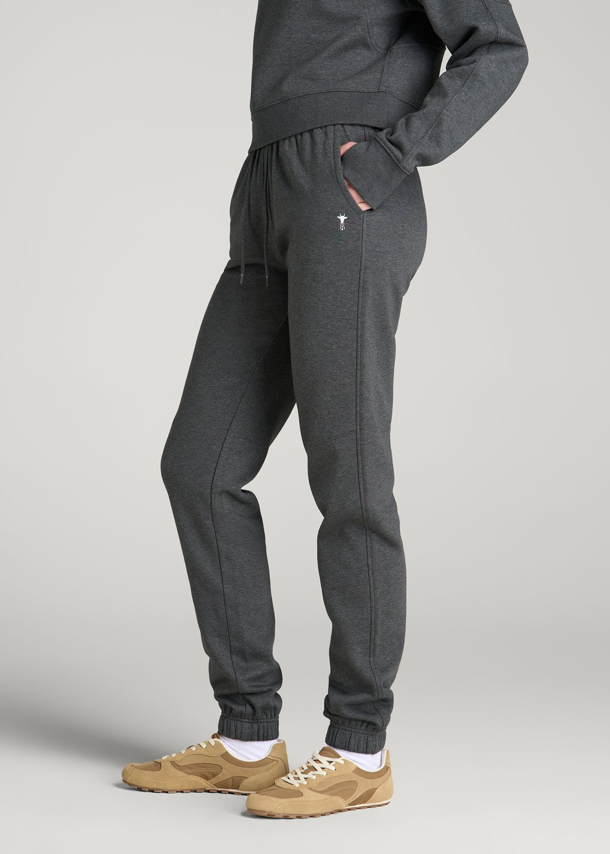 Core Motion Slim Fit Sweatpants for Tall Women in Charcoal Mix