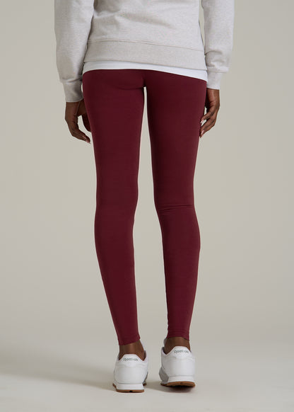Cotton Leggings for Tall Women in Tawny Port