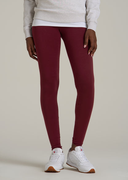 Cotton Leggings for Tall Women in Tawny Port