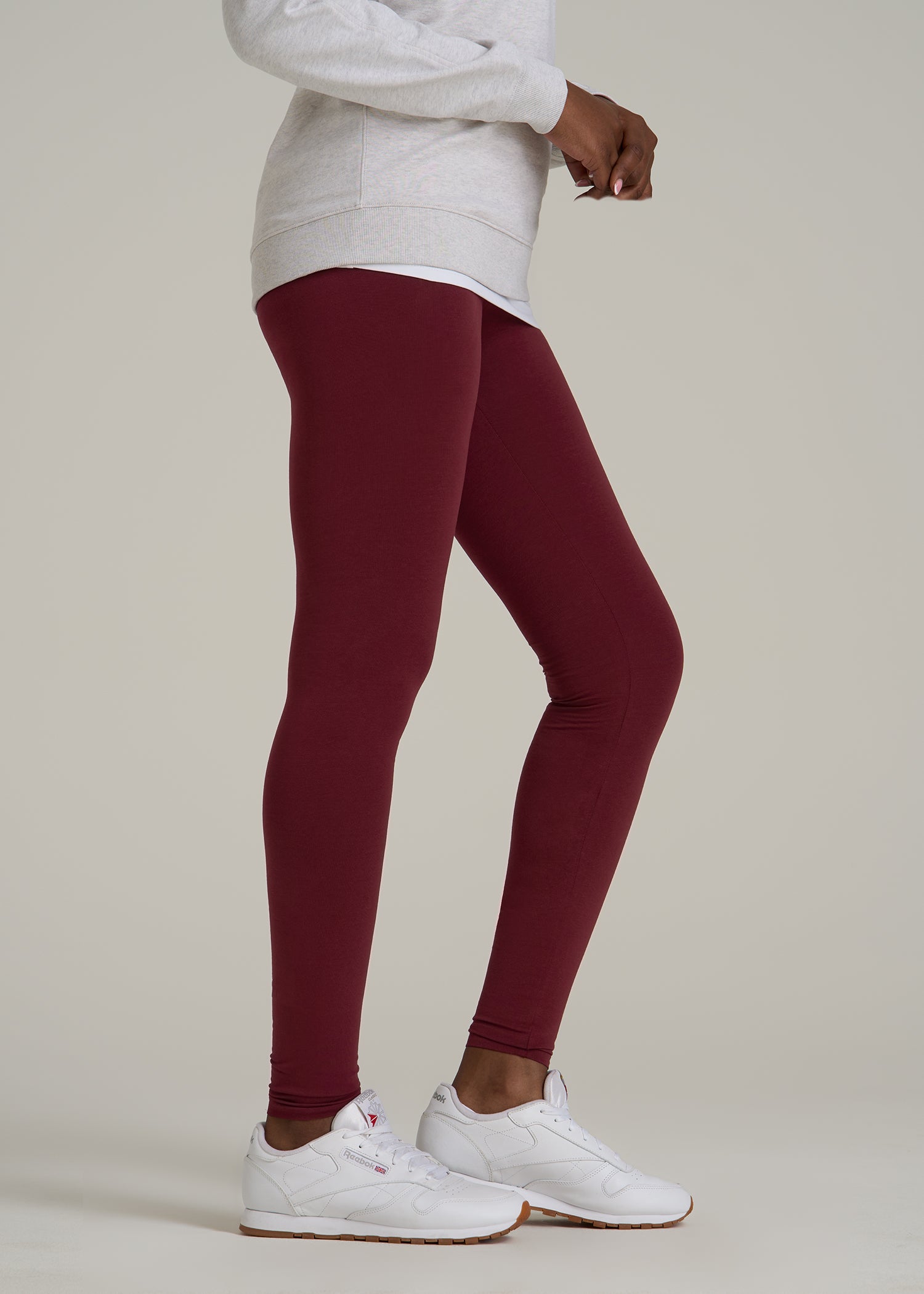 Cotton Leggings for Tall Women in Tawny Port