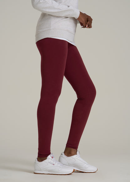 Cotton Leggings for Tall Women in Tawny Port