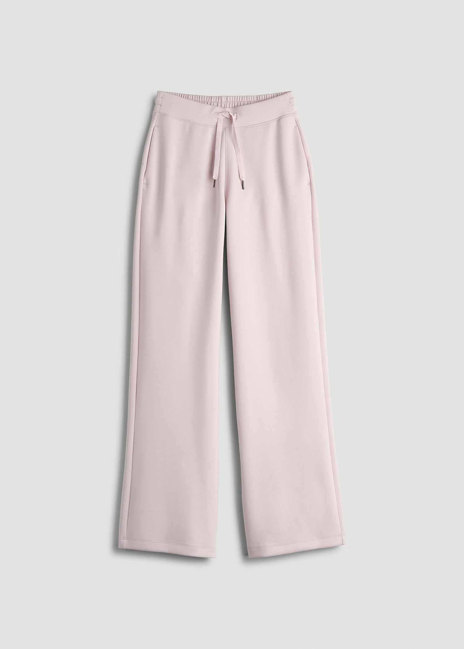 Pull-On Tie Waist Wide Leg Pants for Tall Women in Grey Lilac