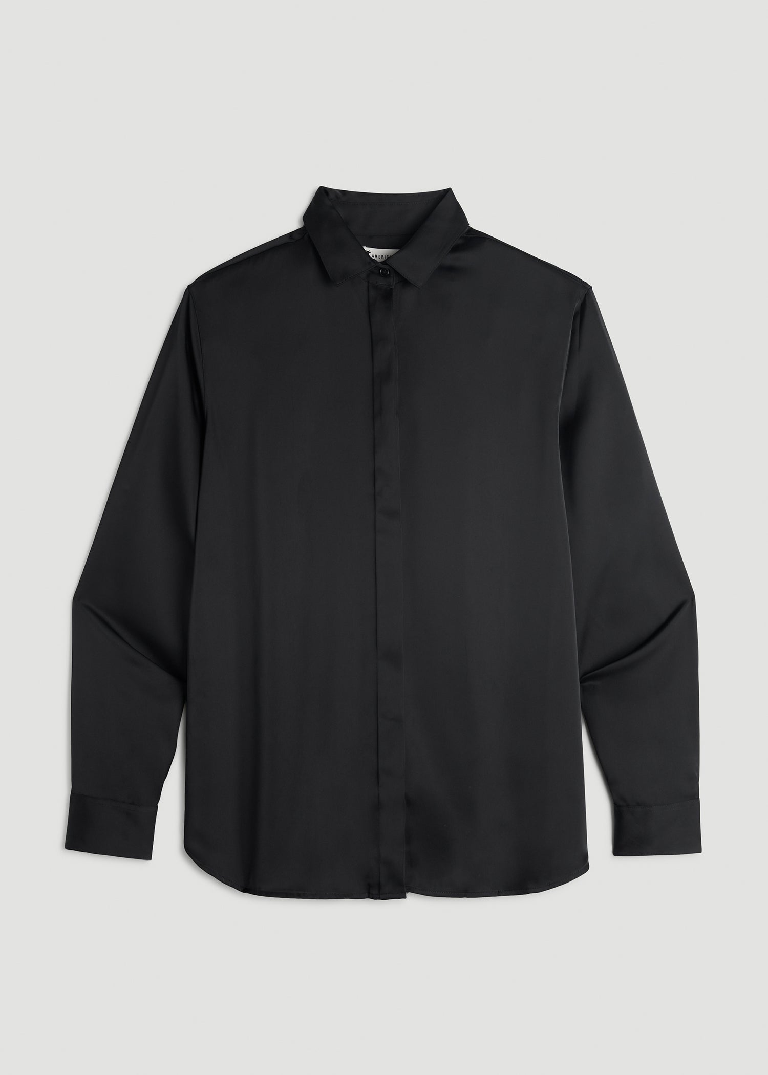 Relaxed Button-Up Blouse for Tall Women in Black