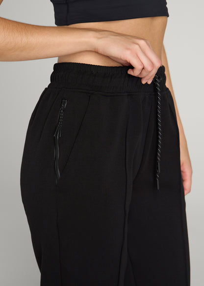 Tech Motion Pin Tuck Joggers for Tall Women in Black