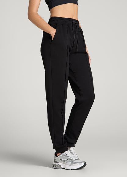 Tech Motion Pin Tuck Joggers for Tall Women in Black