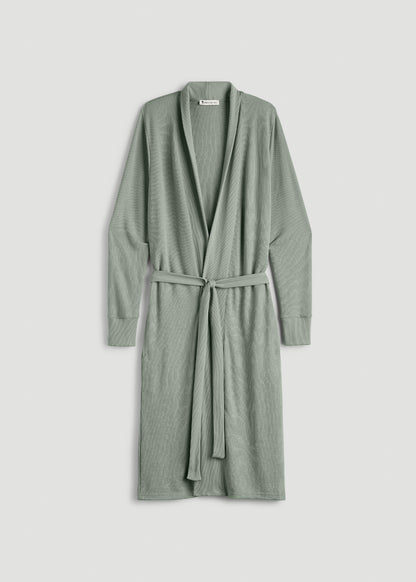 Waffle Lounge Robe for Tall Women in Seagrass