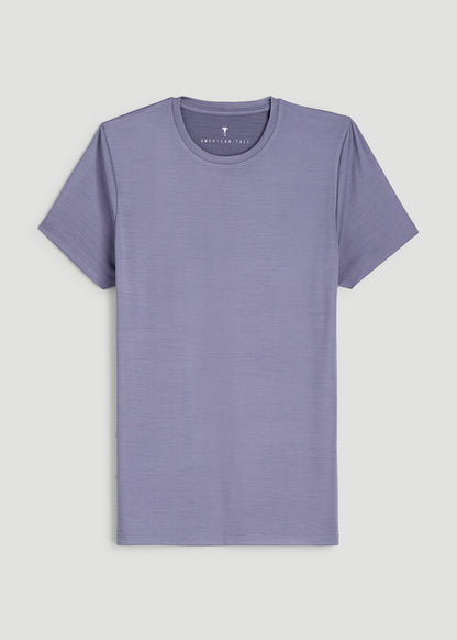 Short Sleeve Crewneck Tee for Tall Women in Blue Granite Mix