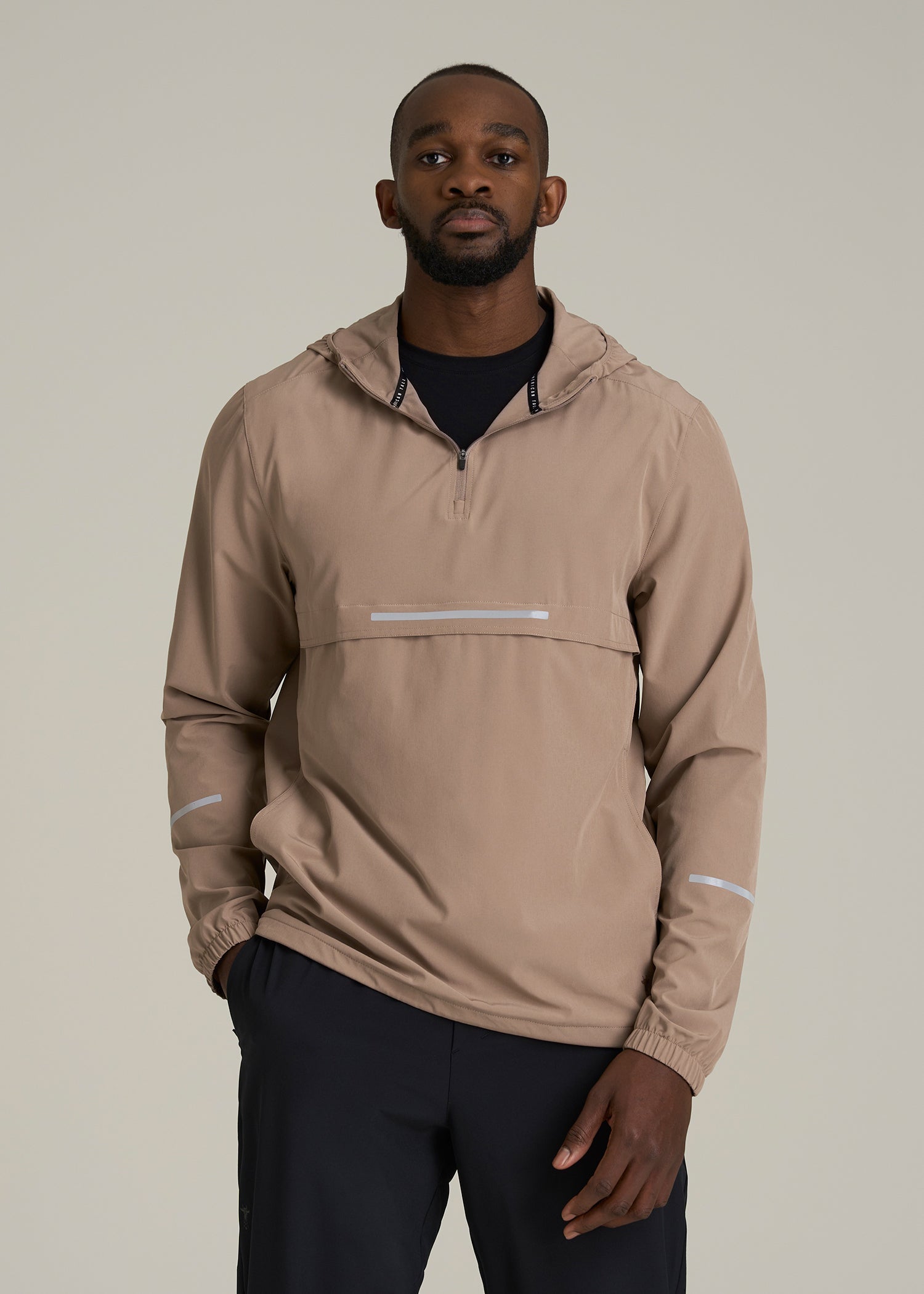 Featherweight Packable Anorak for Tall Men in Dark Sand