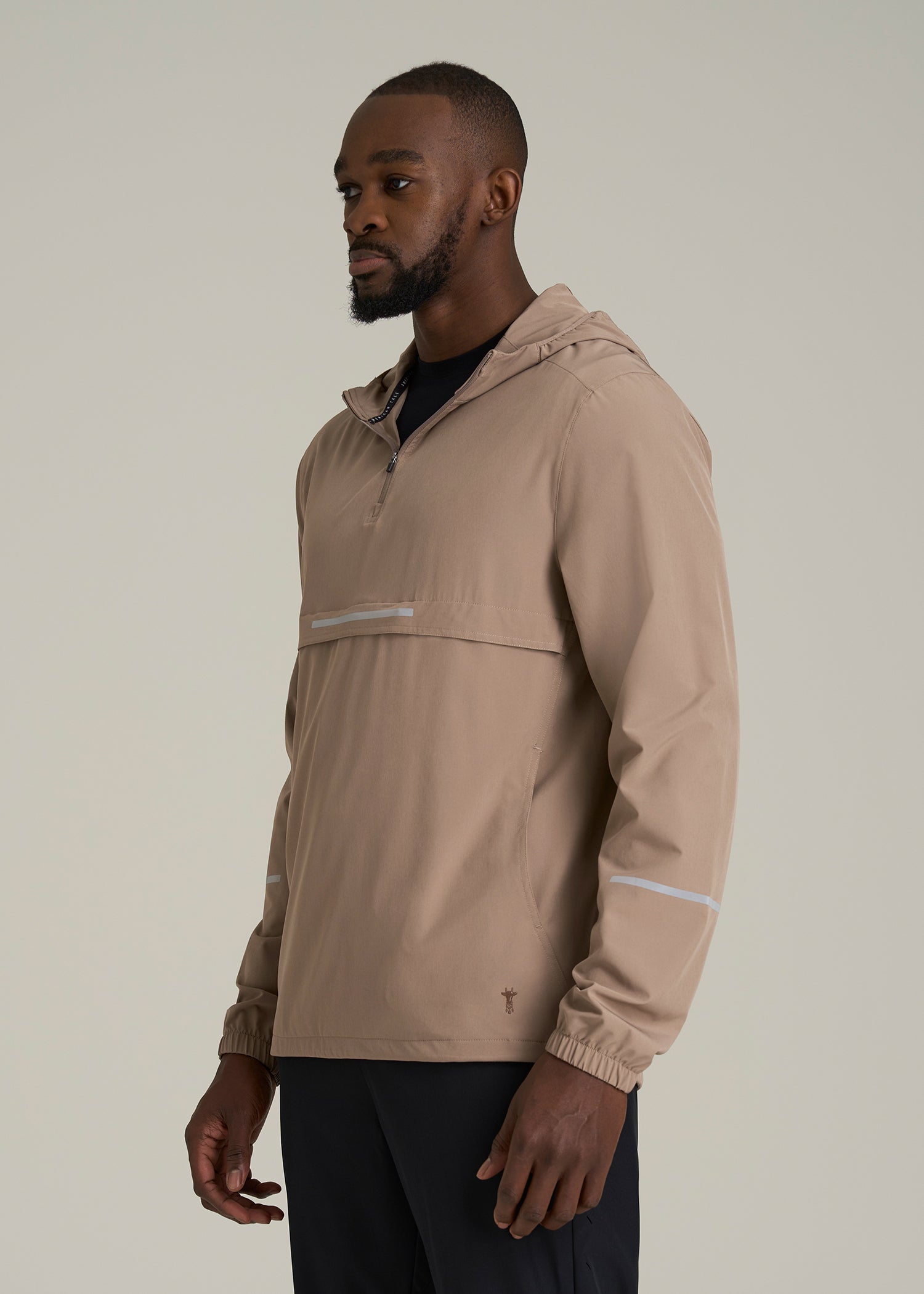 Featherweight Packable Anorak for Tall Men in Dark Sand