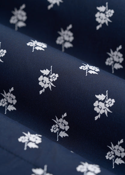 Stretch Swim Shorts for Tall Men in Navy Blue Floral