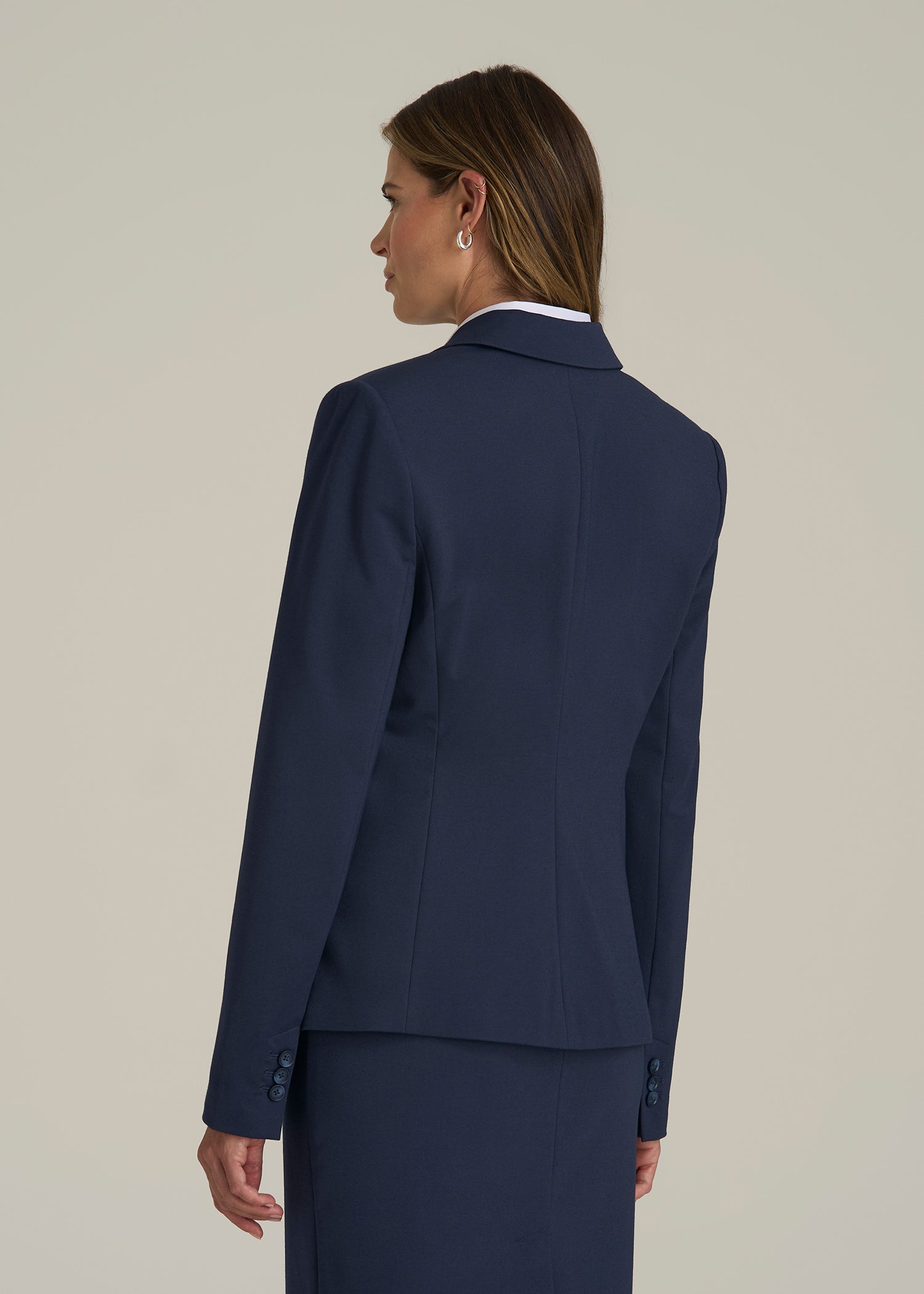 Freedom Flex Two-Button Slim-Fit Blazer for Tall Women in Navy