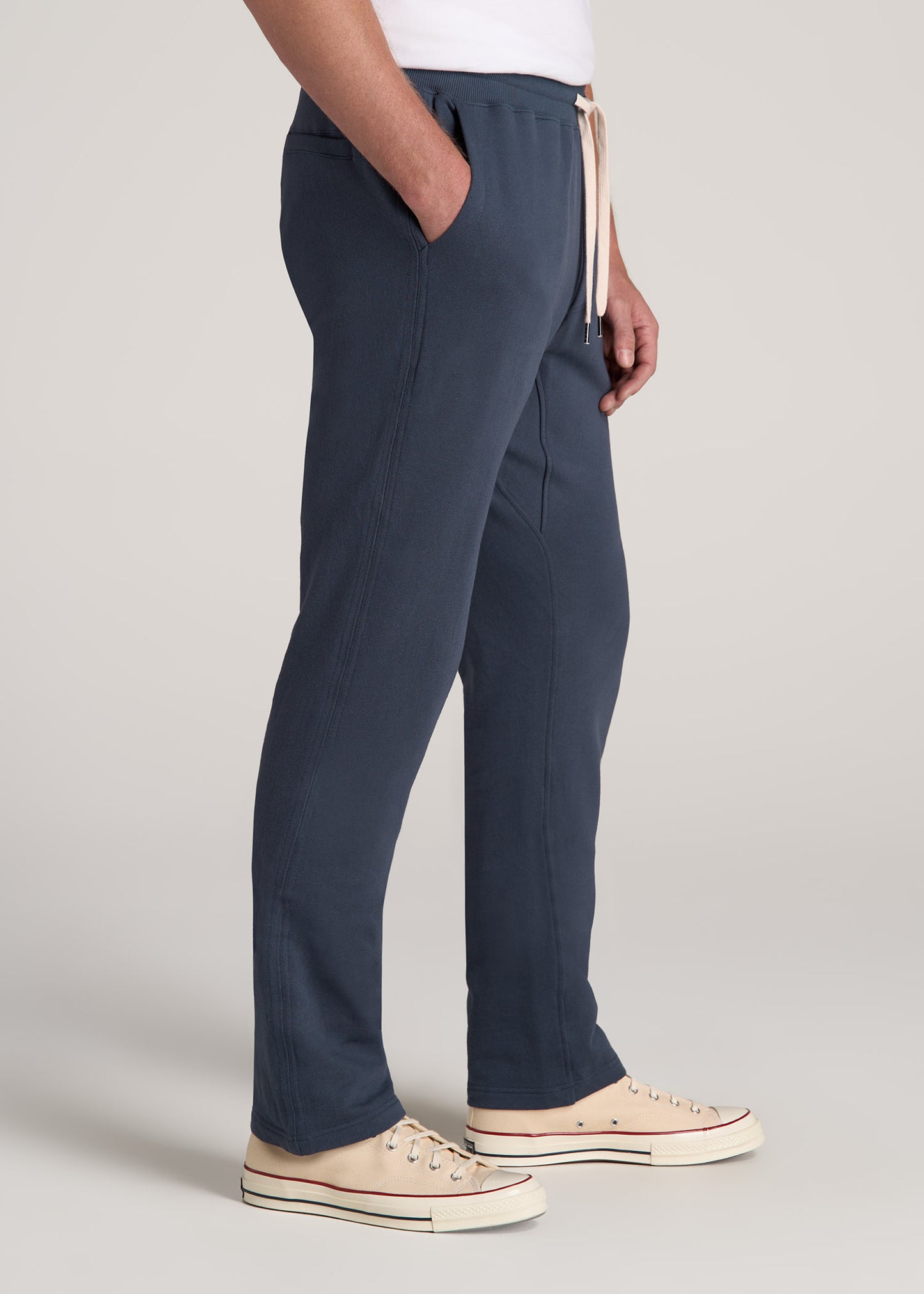 LJ&S Brushed Terrycloth Sweatpants for Tall Men in Vintage Midnight Navy