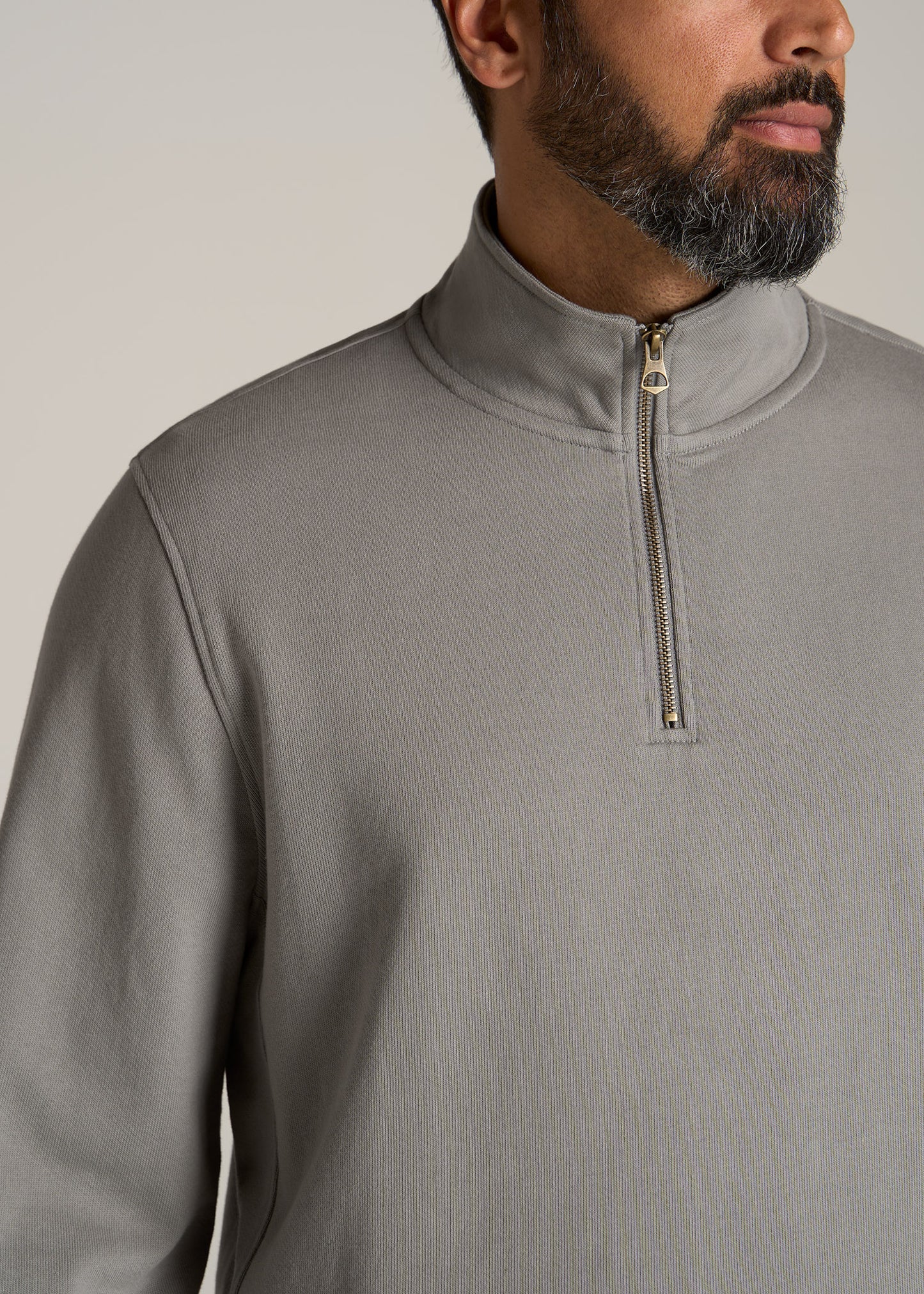 LJ-Heavyweight-French-Terry-Quarter-Zip-Pullover-Pewter-detail