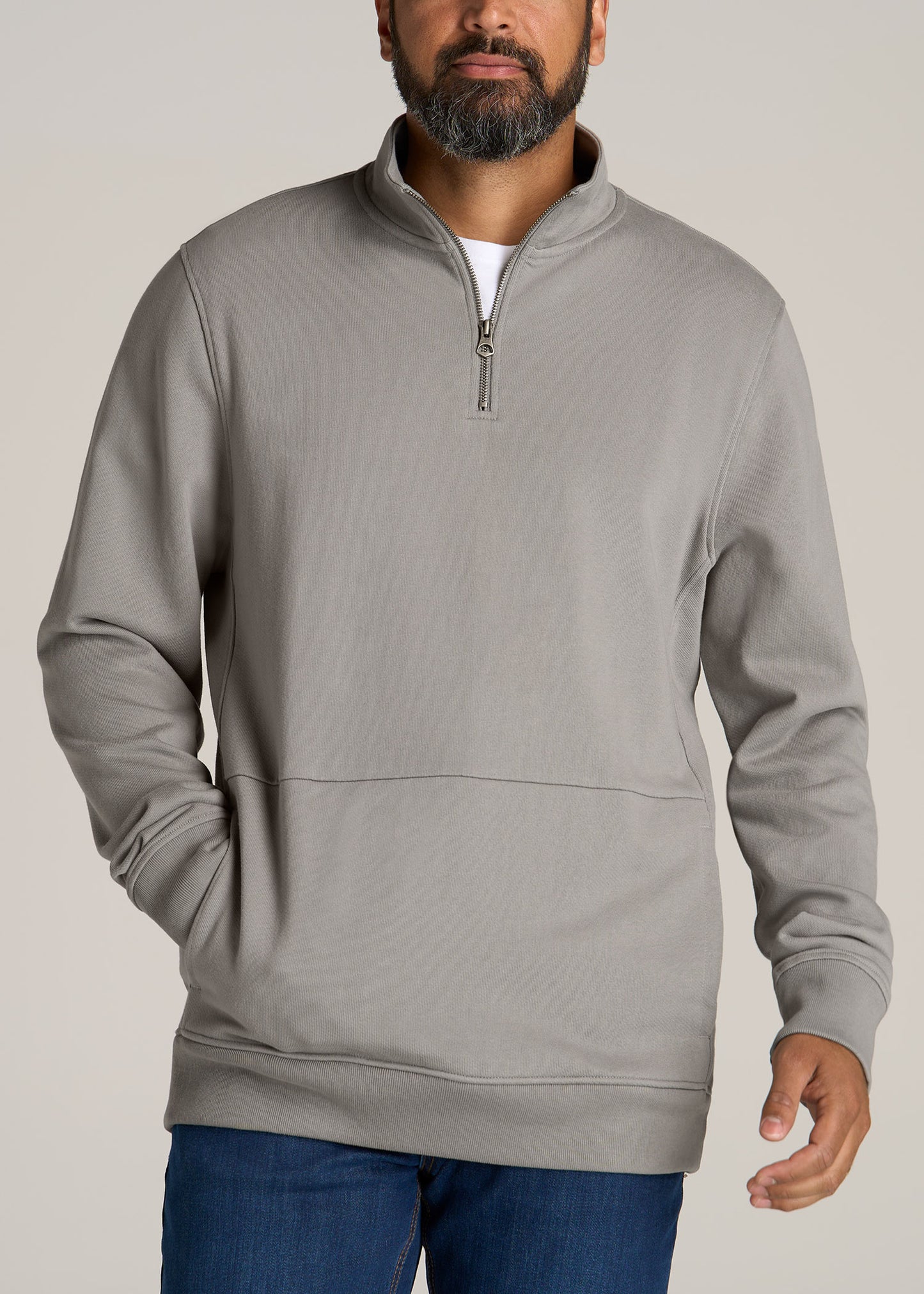 LJ-Heavyweight-French-Terry-Quarter-Zip-Pullover-Pewter-front